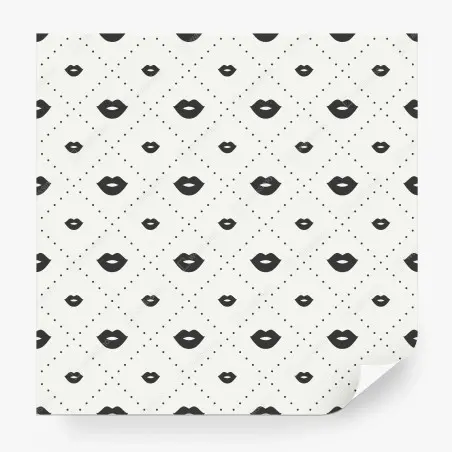 Wall mural minimalist monochrome lips pattern • Wallissimo®