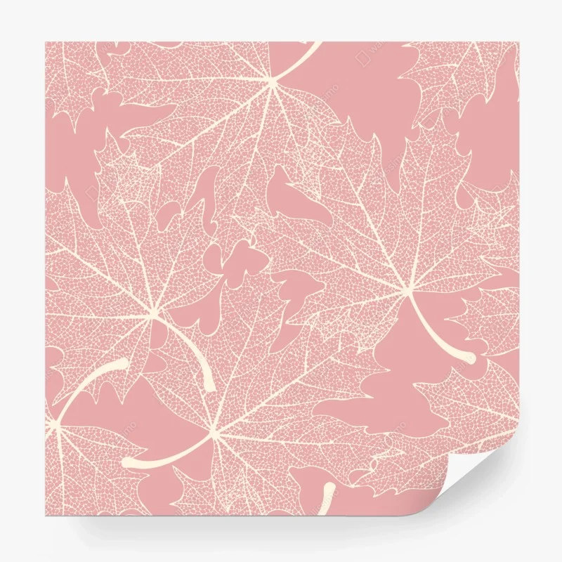 Wall mural delicate pink leaf pattern