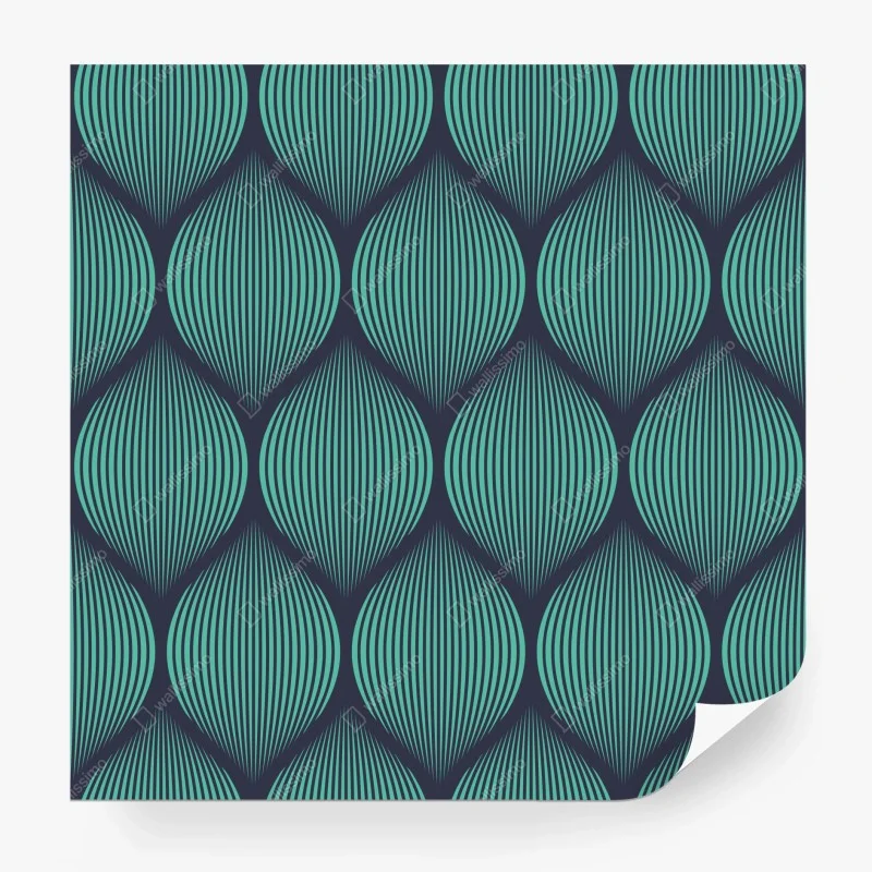 Wall mural turquoise geometric teardrop pattern