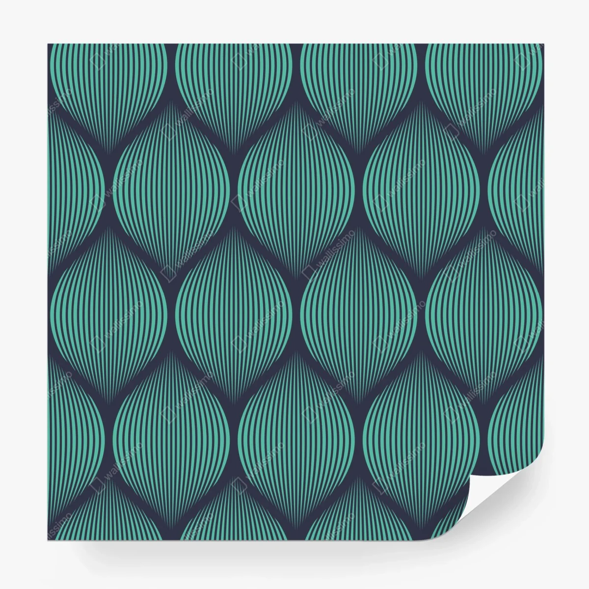 Wall mural turquoise geometric teardrop pattern ⁕ Wallissimo®