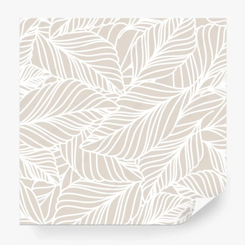 Wall mural neutral botanical leaf pattern