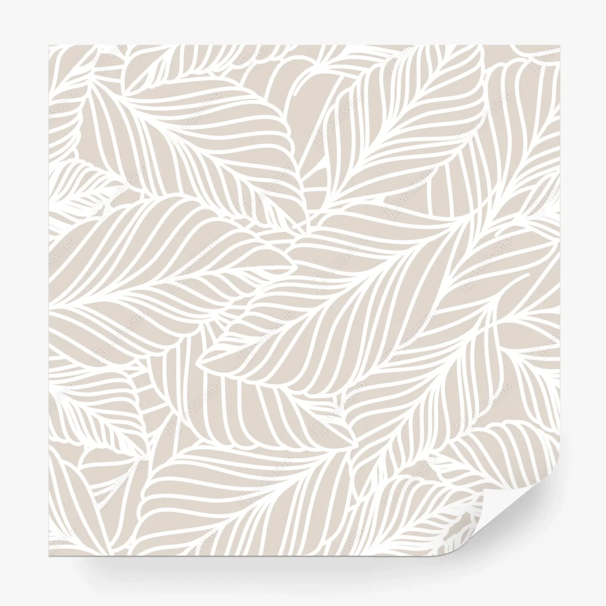 Wall mural neutral botanical leaf pattern • Wallissimo®