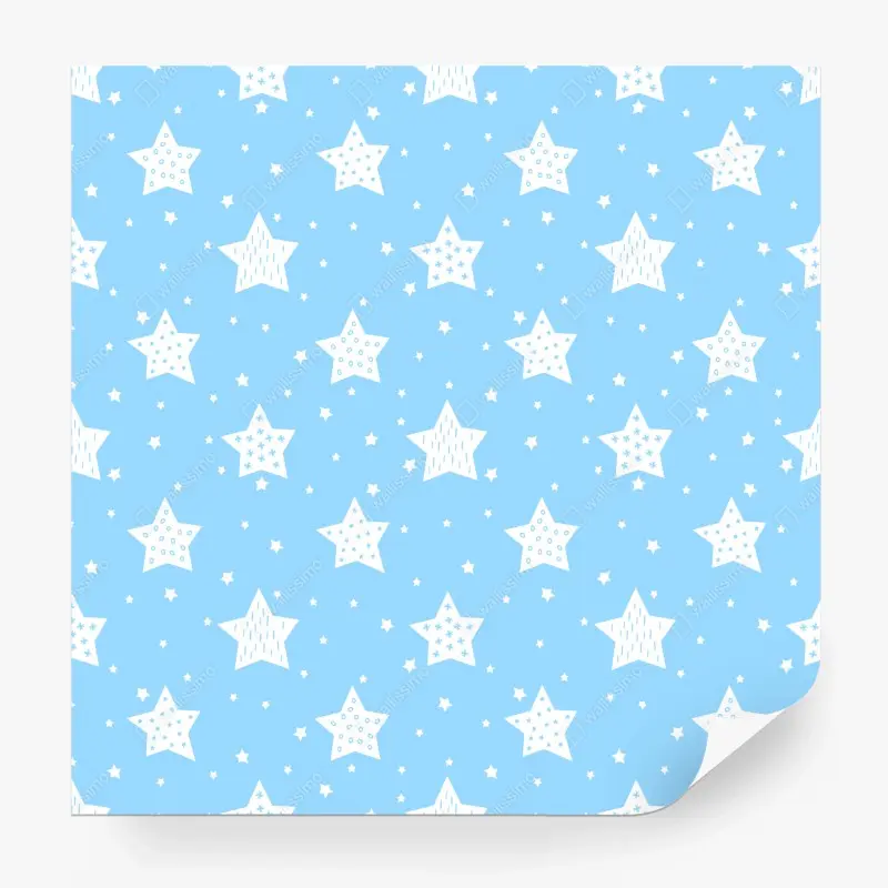 Wall mural soft blue stars for nursery wall