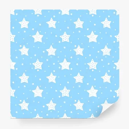 Wall mural soft blue stars for nursery wall • Wallissimo®