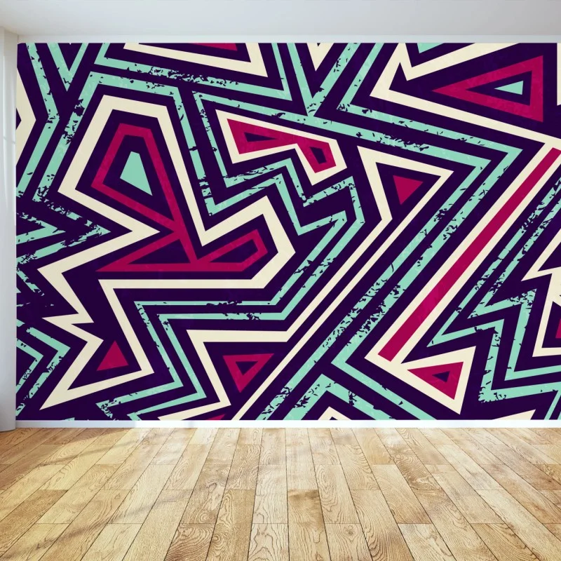 Wall mural bold geometric triangle pattern