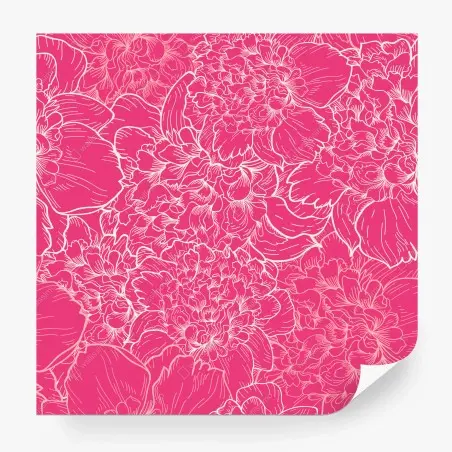 Wall mural vibrant pink peony floral pattern • Wallissimo®