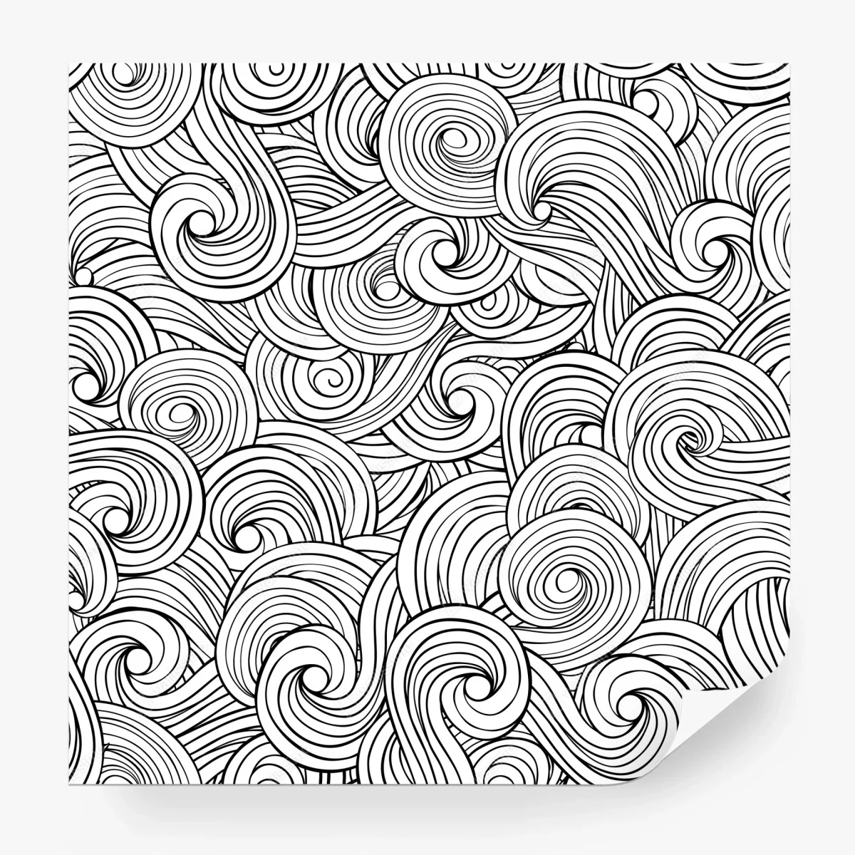 Wall mural black and white swirl pattern ⁕ Wallissimo®