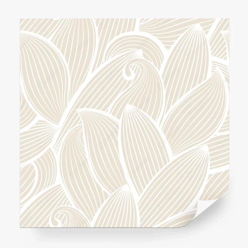 Wall mural soft beige botanical pattern