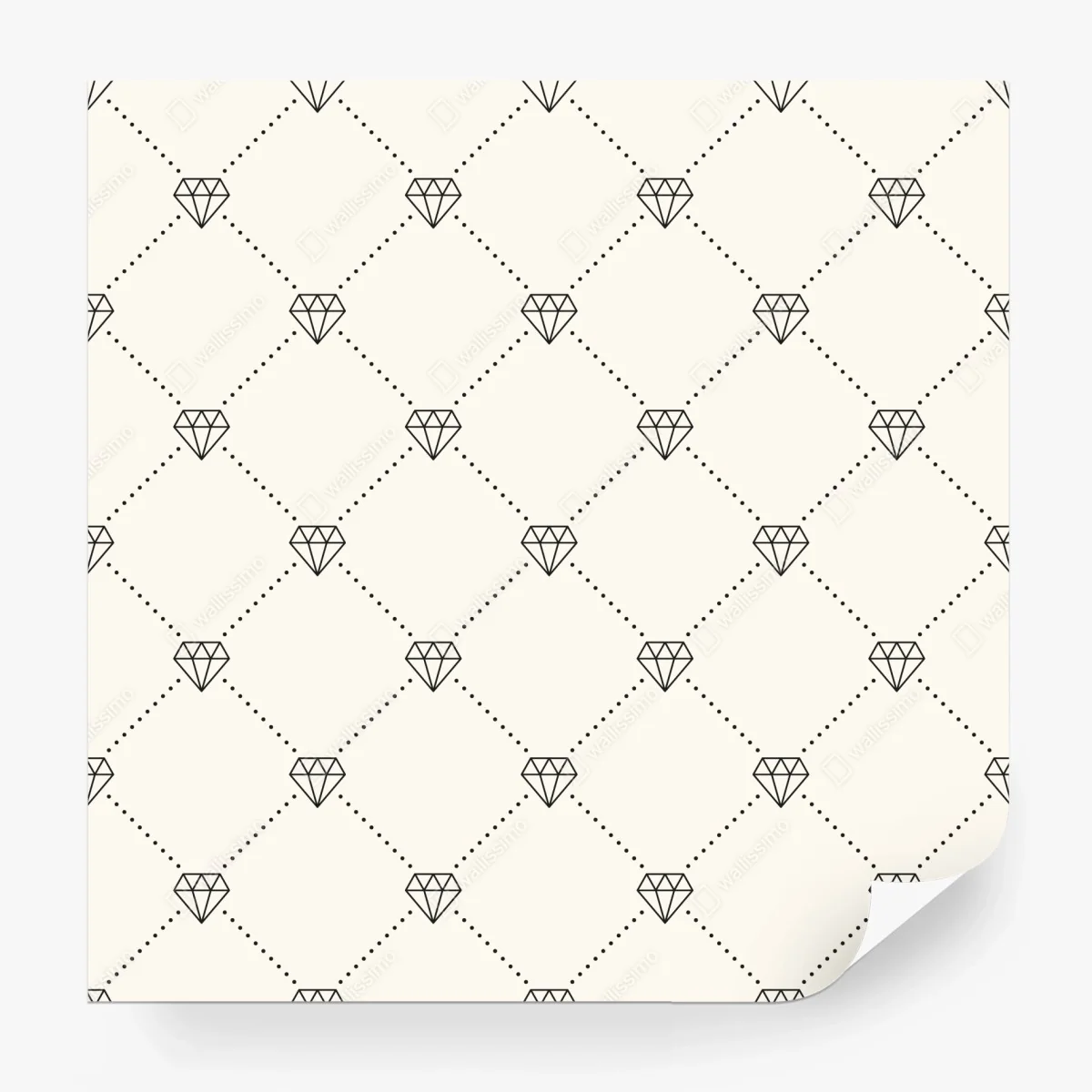 Wall mural diamond lattice pattern on beige background • Wallissimo® Wall mural diamond lattice pattern on beige background • Wallissimo®