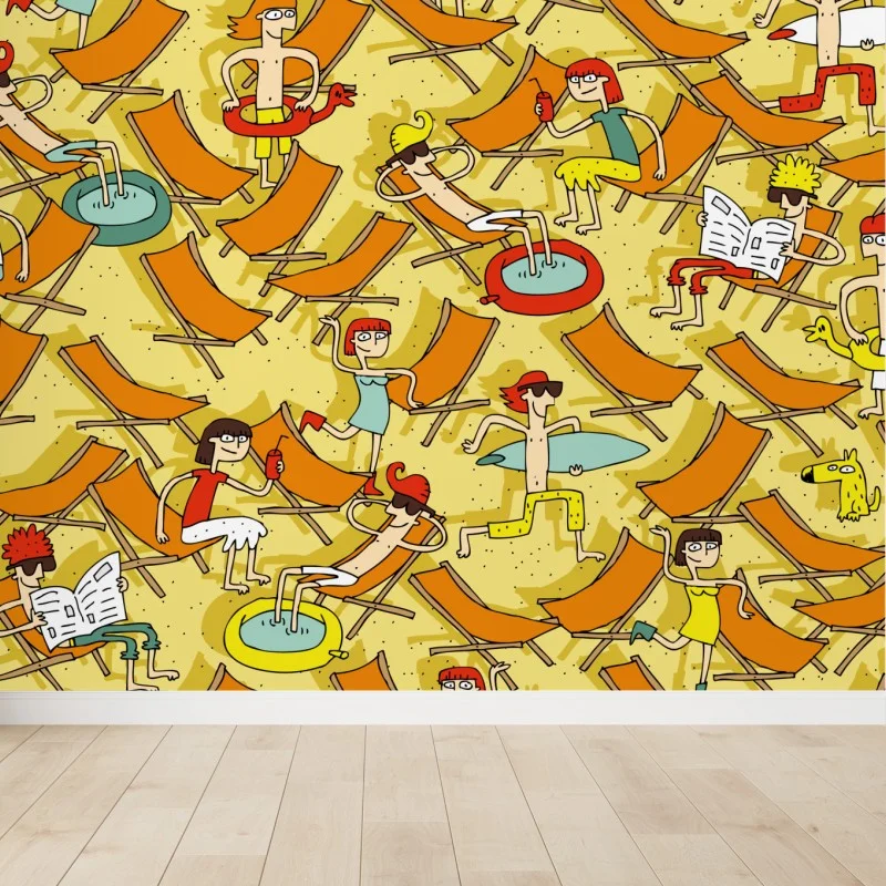Wall mural sunny beach day pattern