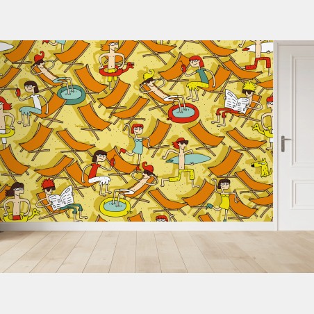 Wall mural sunny beach day pattern • Wallissimo®