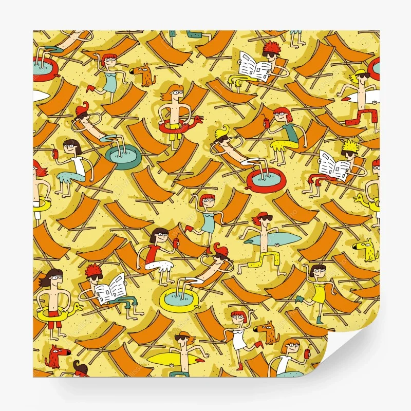 Wall mural sunny beach day pattern