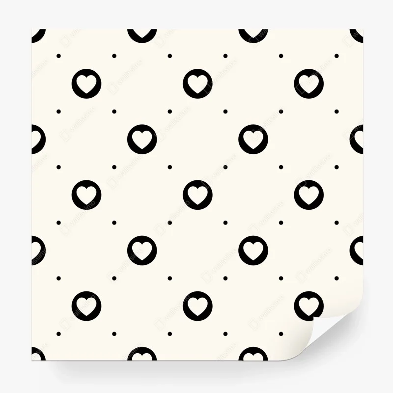 Wall mural minimalist black heart pattern ⁕ Wallissimo® Wall mural minimalist black heart pattern ⁕ Wallissimo®