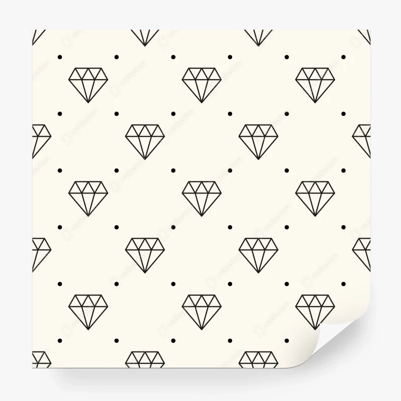 Wall mural minimalist diamond pattern with dots
