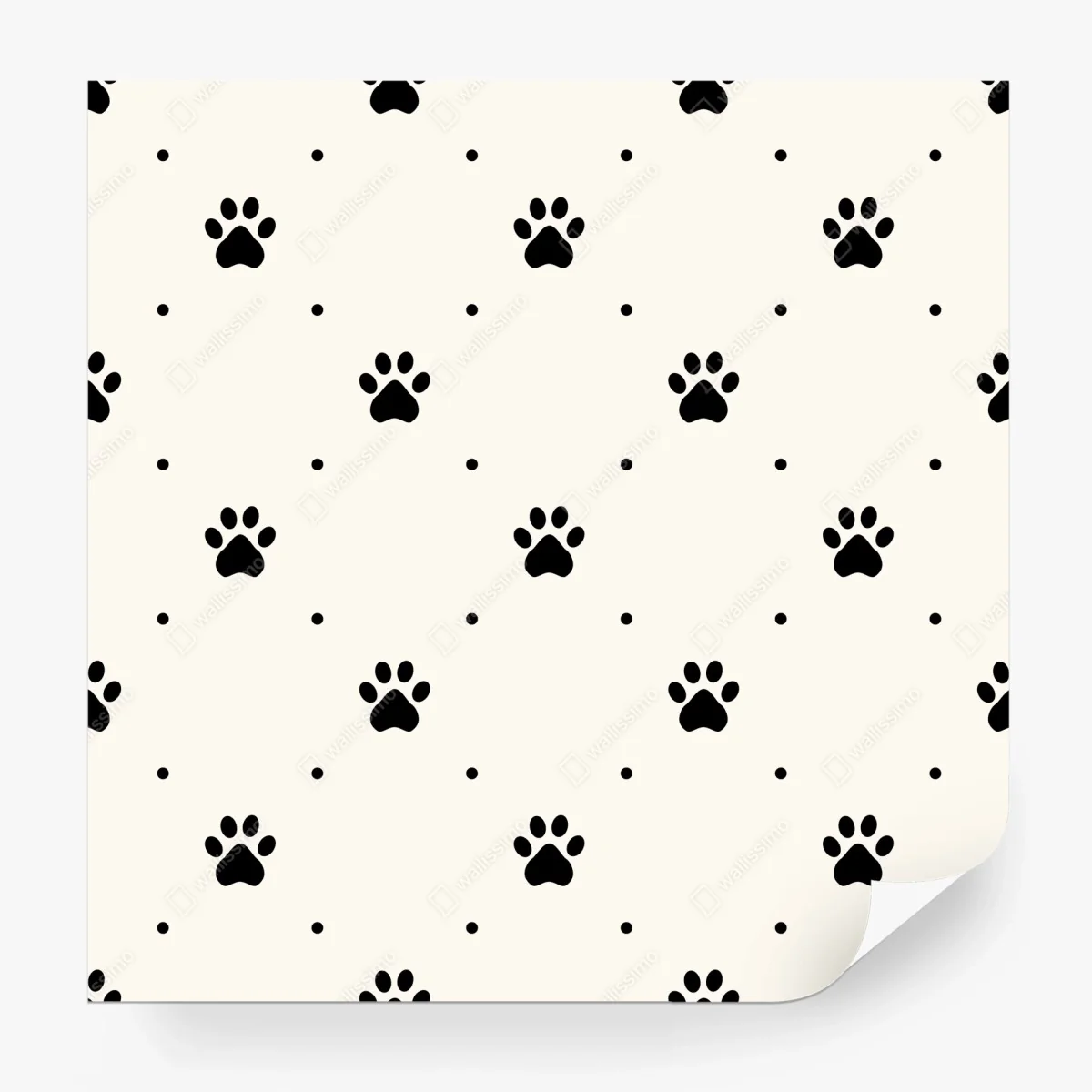 Wall mural playful paw print pattern ⁕ Wallissimo®