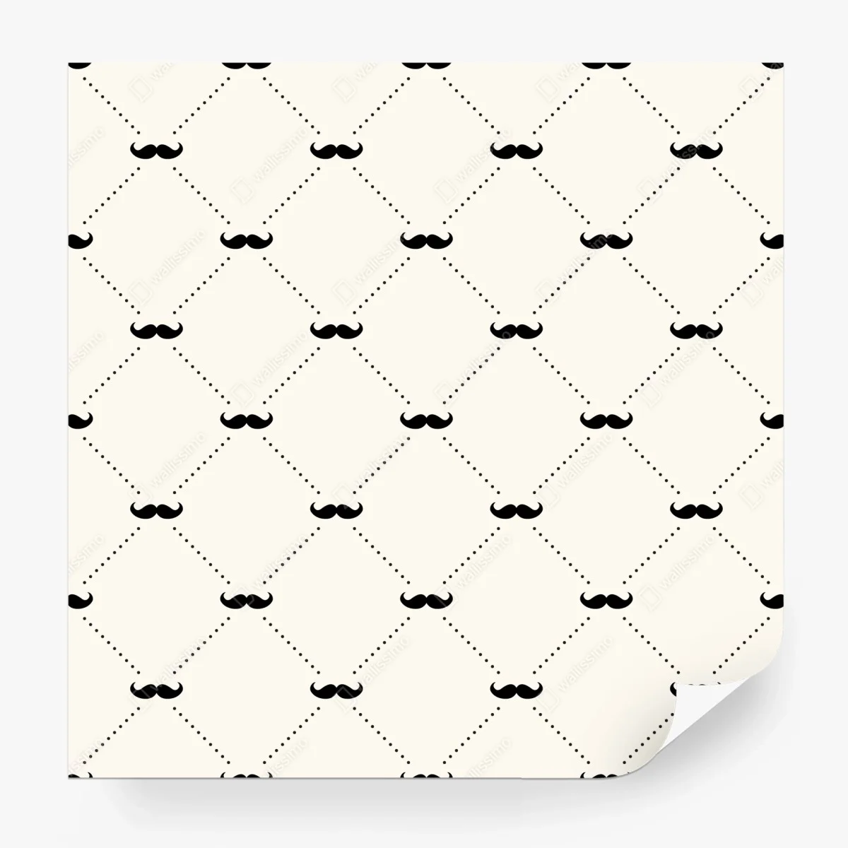 Wall mural playful mustache pattern ⁕ Wallissimo® Wall mural playful mustache pattern ⁕ Wallissimo®