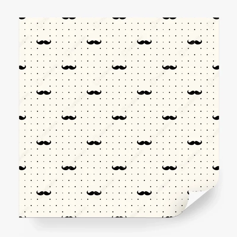 Wall mural black mustache repeat pattern