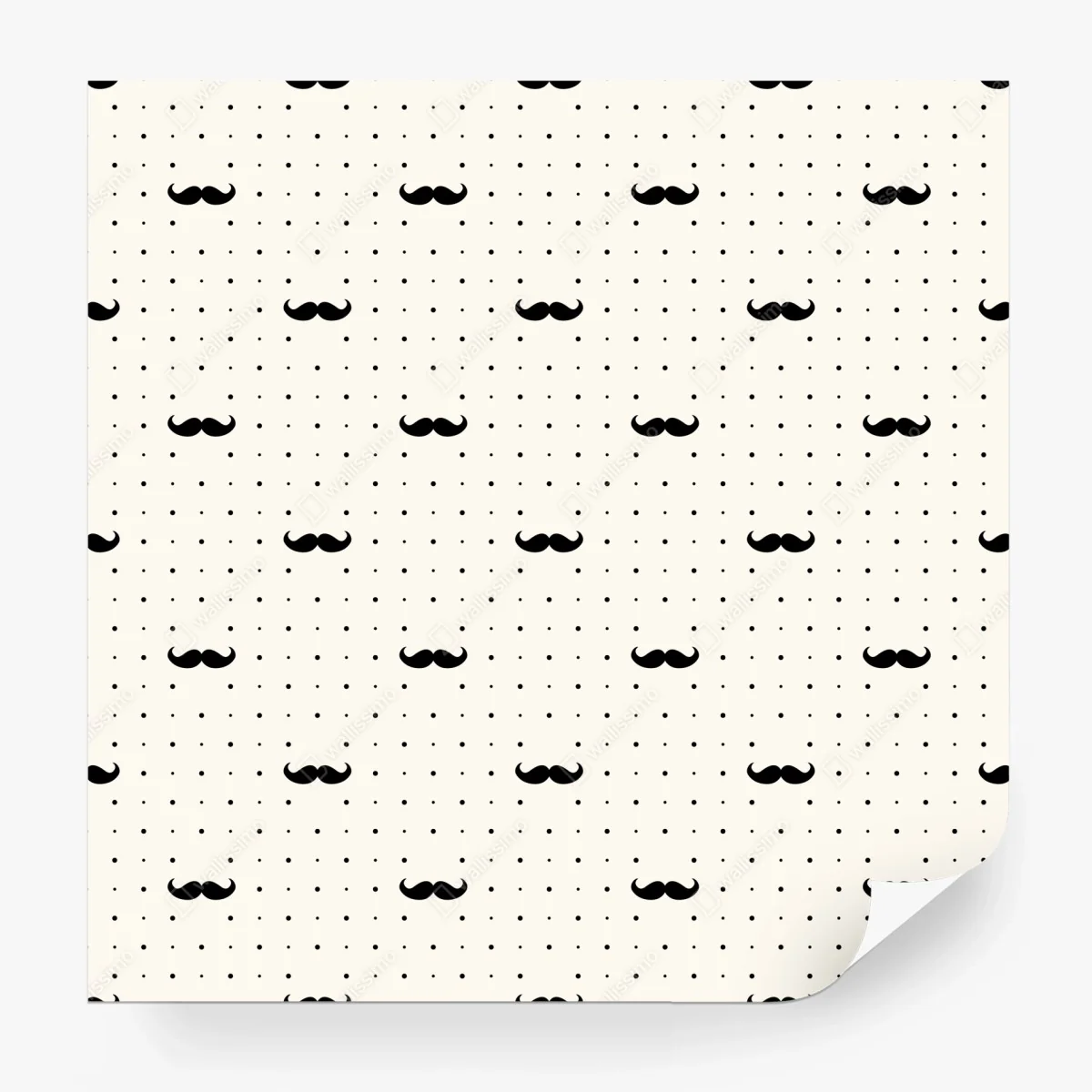 Wall mural black mustache repeat pattern ⁕ Wallissimo®