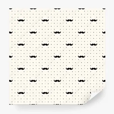 Wall mural black mustache repeat pattern • Wallissimo®