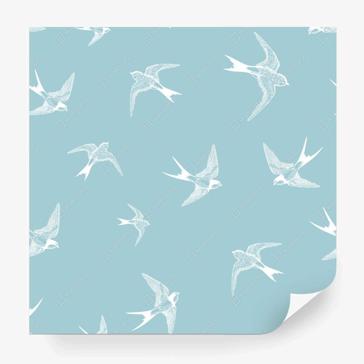 Wall mural pastel swallows seamless pattern • Wallissimo®