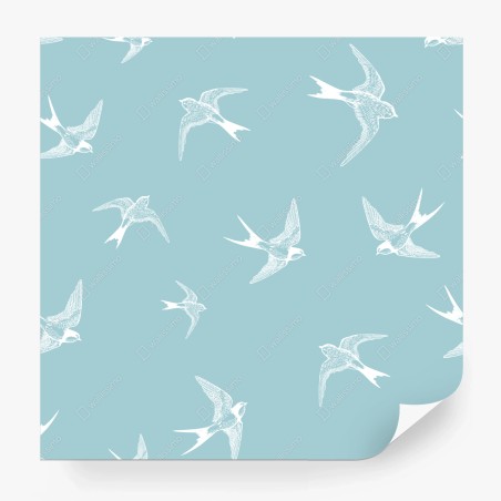 Wall mural pastel swallows seamless pattern • Wallissimo®