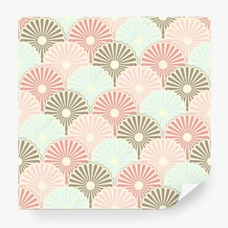 Wall mural pastel scallop fan pattern • Wallissimo®
