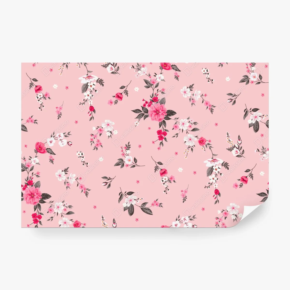 Wall mural delicate pink floral pattern ⁕ Wallissimo®