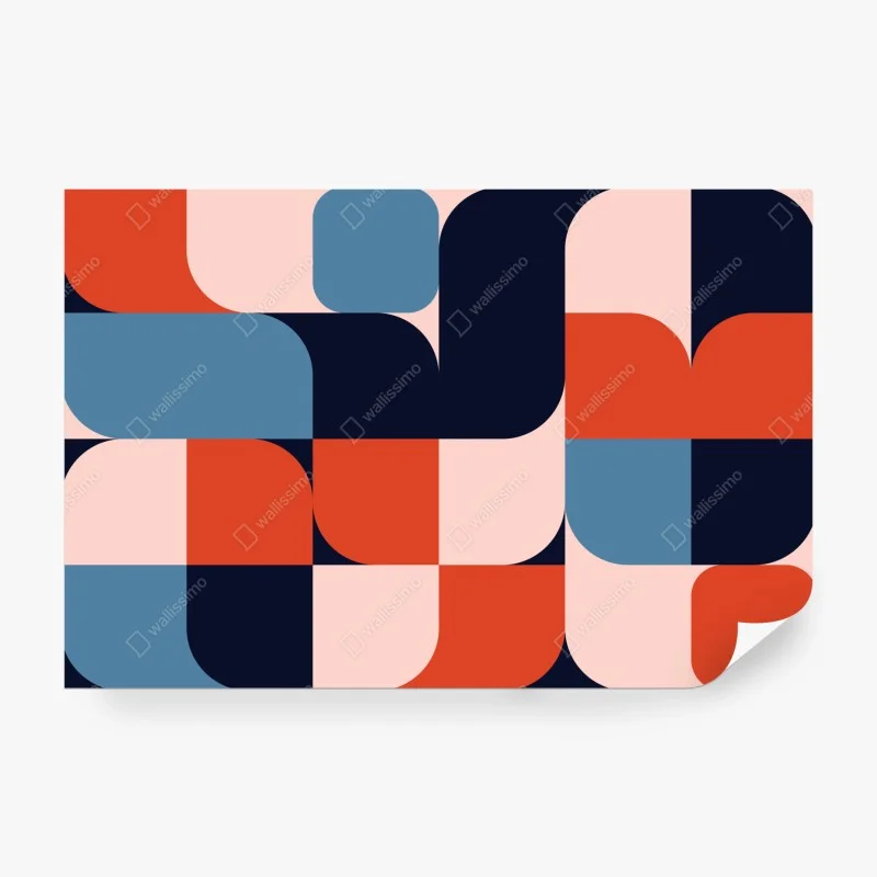 Wall mural bold geometric retro pattern