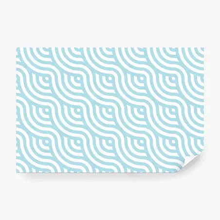 Wall mural soft turquoise geometric wave pattern • Wallissimo®