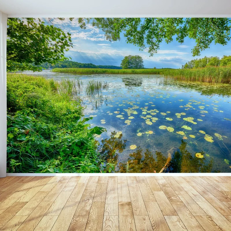 Wall mural summer reflections at Masuria lake