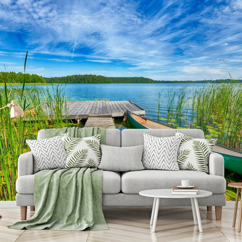 Wall mural tranquil summer lake in Masuria