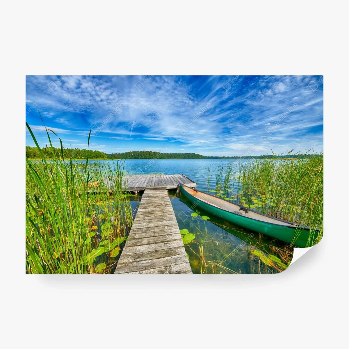 Wall mural tranquil summer lake in Masuria • Wallissimo® Wall mural tranquil summer lake in Masuria • Wallissimo®
