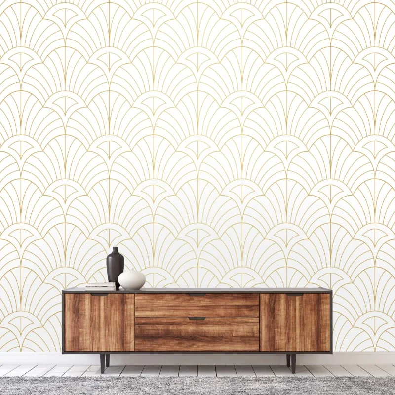 Wall mural elegant gold art deco pattern