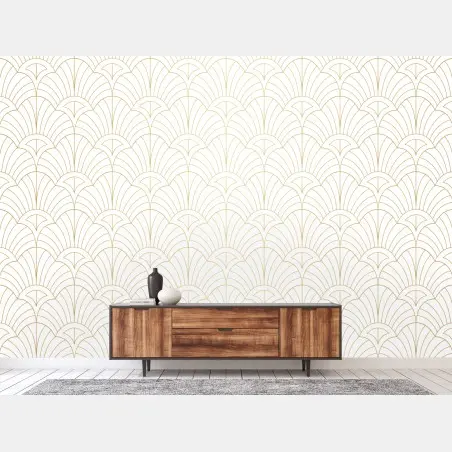 Wall mural elegant gold art deco pattern • Wallissimo®