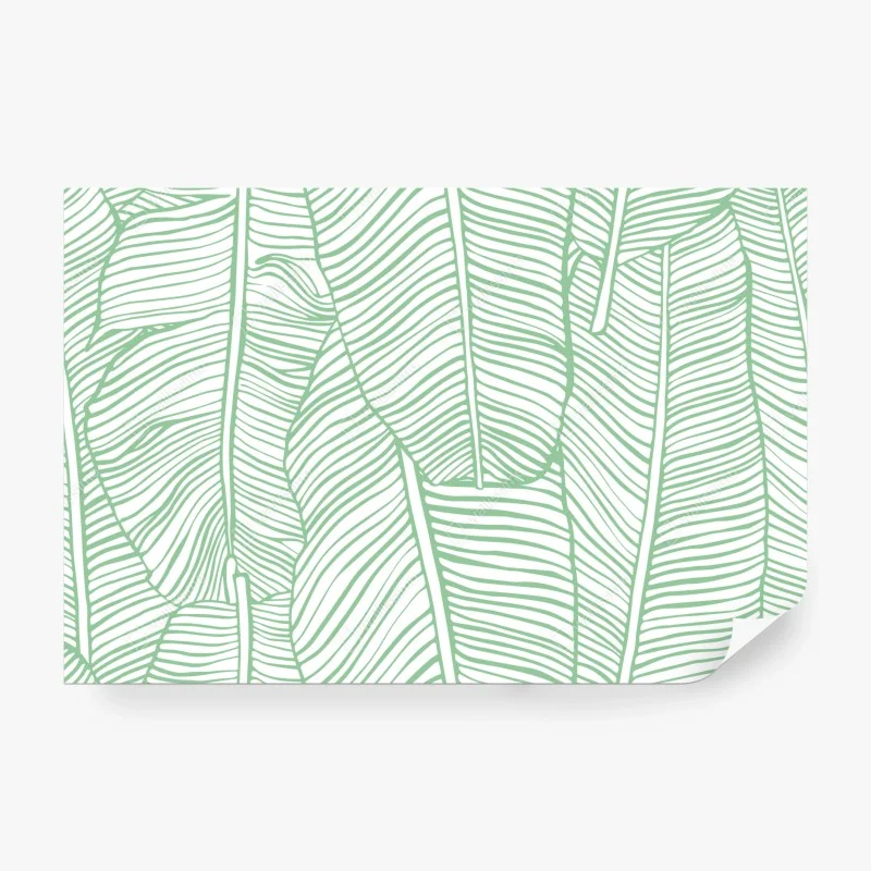 Wall mural mint banana leaf pattern ⁕ Wallissimo®