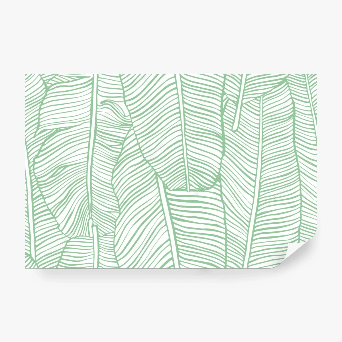 Wall mural mint banana leaf pattern ⁕ Wallissimo®