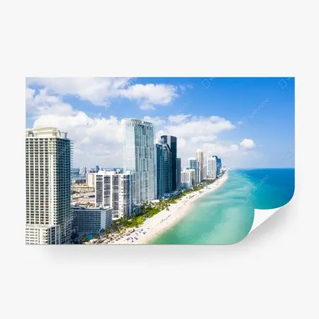 Wall mural turquoise beachfront skyline • Wallissimo®