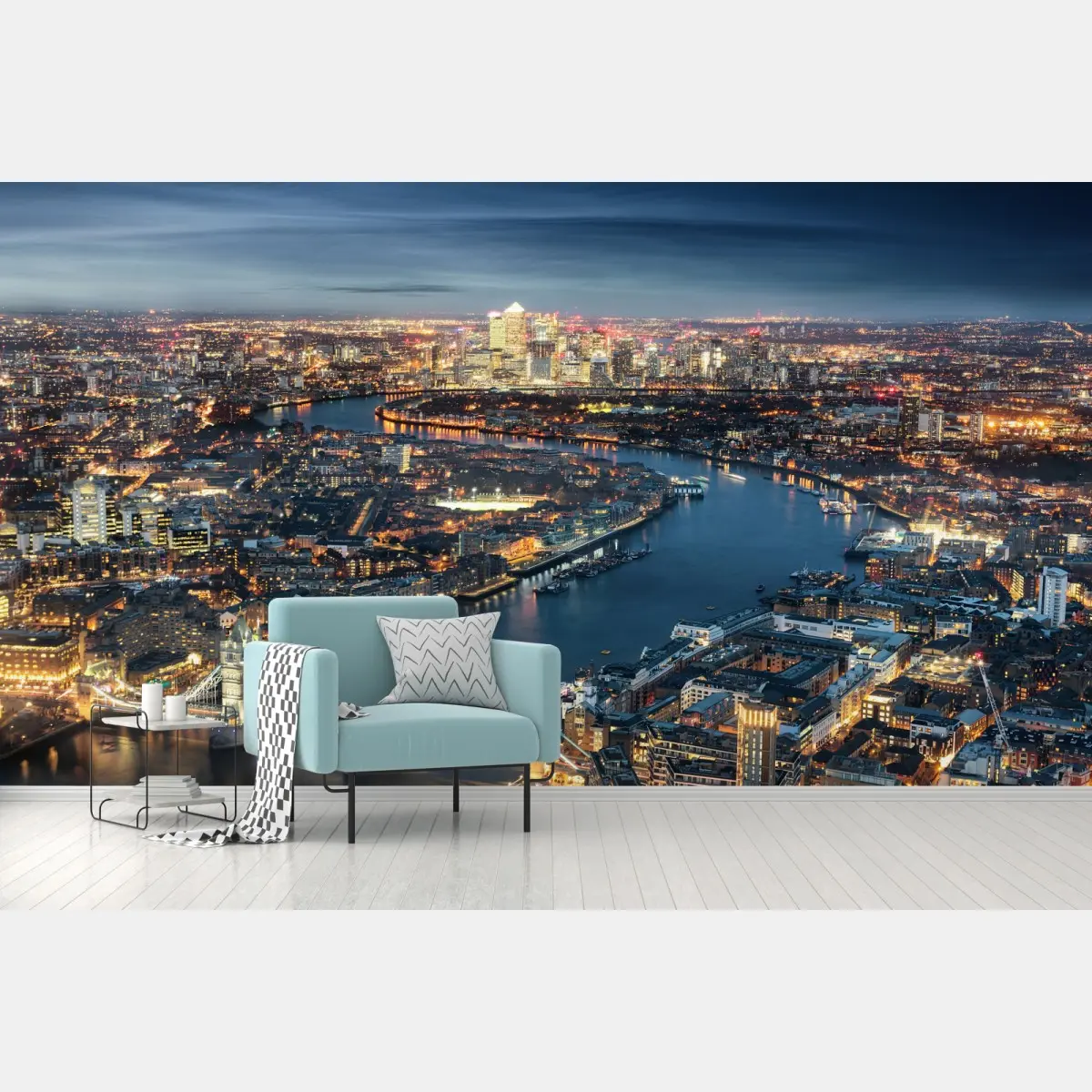 Wall mural London skyline at night • Wallissimo®
