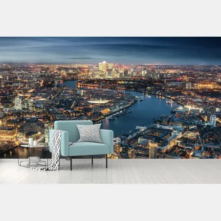 Wall mural London skyline at night • Wallissimo®