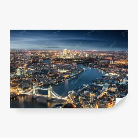 Wall mural London skyline at night • Wallissimo®