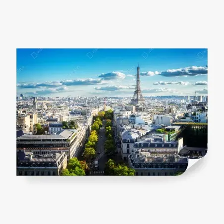 Wall mural Paris skyline with the Eiffel Tower • Wallissimo®