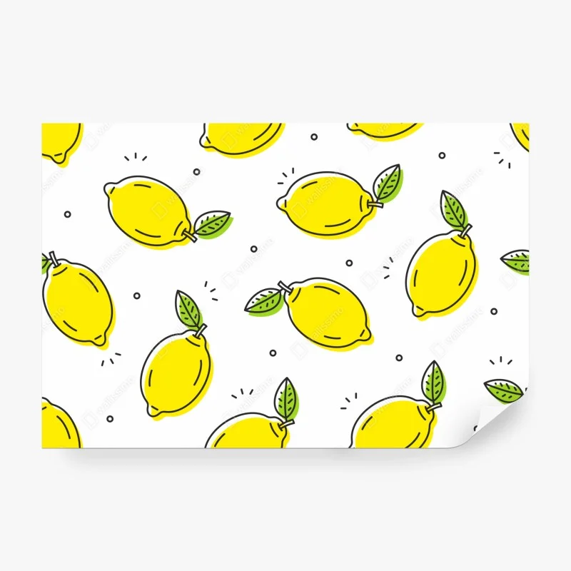 Wall mural sunny lemon pattern