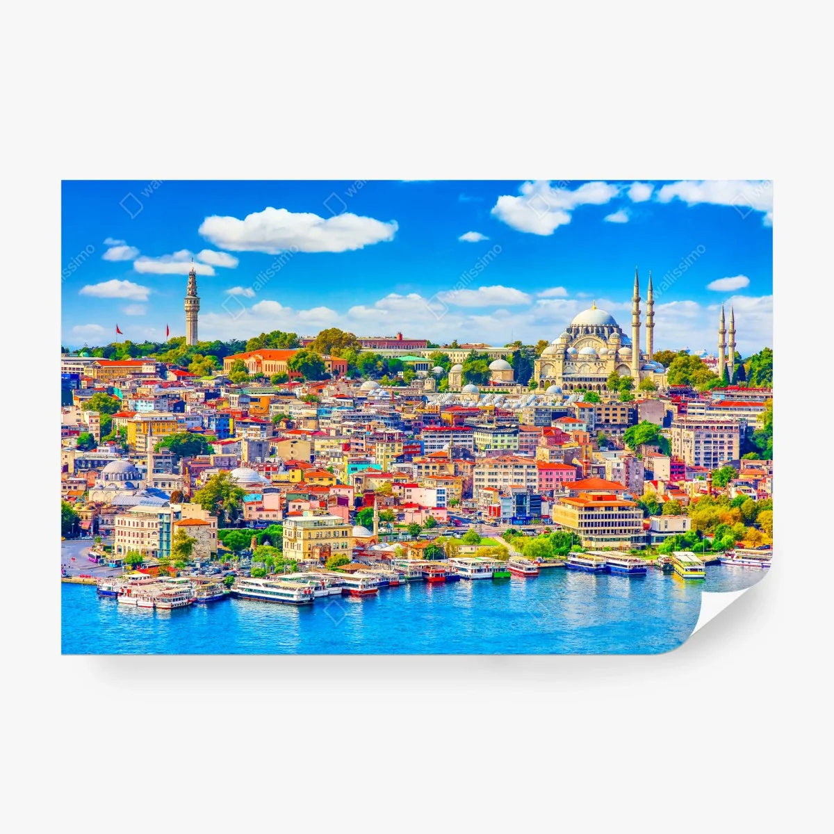 Wall mural vibrant Istanbul skyline over the Bosphorus ⁕ Wallissimo®