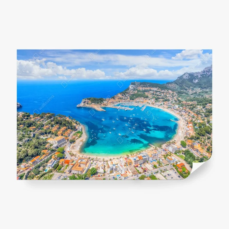 Wall mural aerial view of Port de Sóller bay
