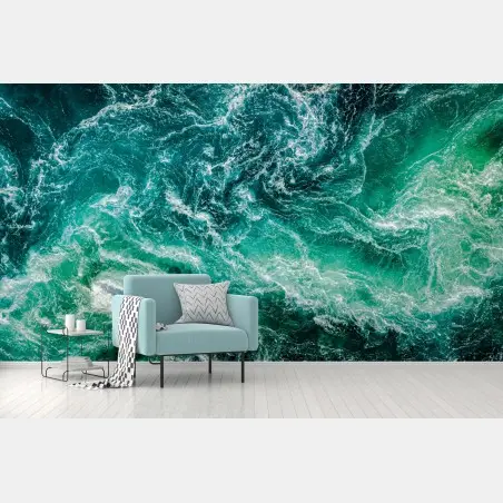 Wall mural maelstrom at Saltstraumen, Norway • Wallissimo®