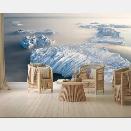 Wall mural misty iceberg seascape • Wallissimo®