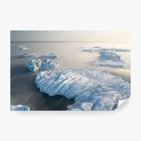 Wall mural misty iceberg seascape • Wallissimo®