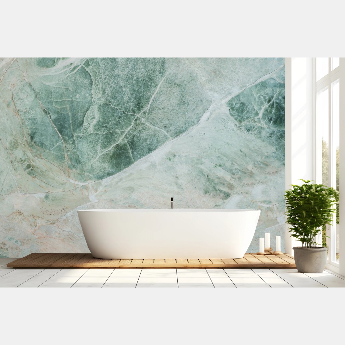 Wall mural green marble abstract texture • Wallissimo®