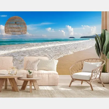 Wall mural Karon beach, Phuket: tranquil sea vista • Wallissimo®