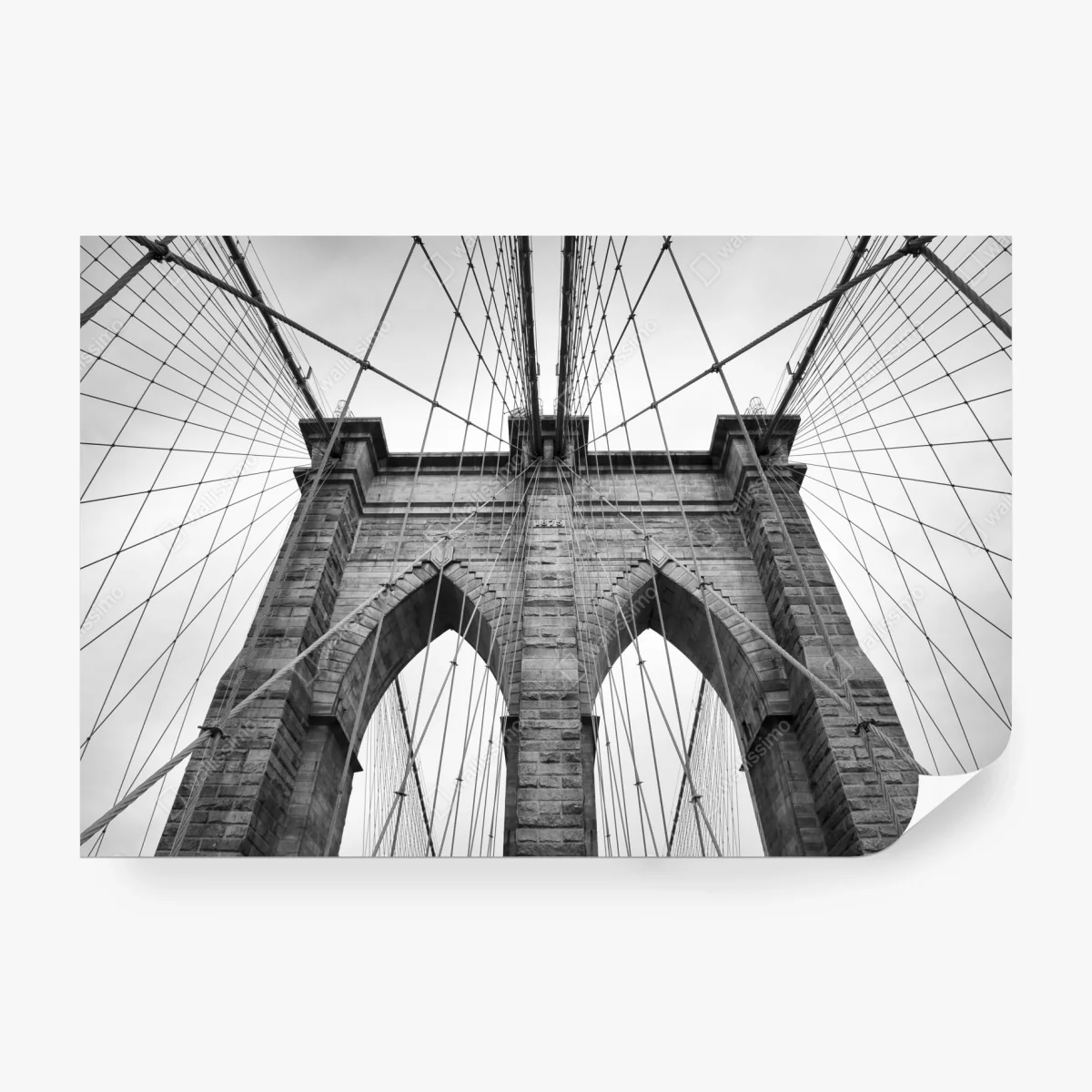 Wall mural monochrome suspension bridge architecture ⁕ Wallissimo®